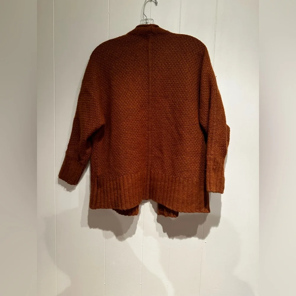 Madewell Wool Alpaca Blend Cardigan XS Rust Open Front Sweater